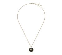 Gucci Interlocking 18ct Yellow Gold Diamond & Onyx Round Pendant