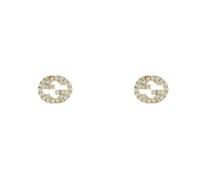 Gucci Interlocking 18ct Yellow Gold Diamond Stud Earrings