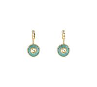 Gucci Interlocking G 18ct Yellow Gold Amazonite & Diamond Earrings GUC-386