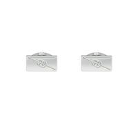 Gucci Interlocking G Motif Rectangular Sterling Silver Cufflinks