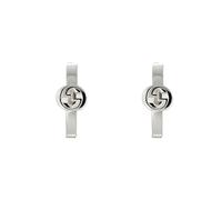 Gucci Interlocking Sterling Silver Hoop Earrings D GUC-314