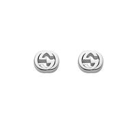 Gucci Interlocking Sterling Silver Stud Earrings Stylish G Stud Luxury In Gucci Presentation Box