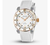 Gucci Ladies Dive Automatic White Rubber Strap Watch YA136407