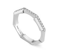 Gucci Link to Love 18ct White Gold Diamond 3mm Ring D - M.5