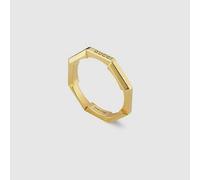 Gucci Link To Love 18ct Yellow Gold 3mm Mirrored Ring - Size 6