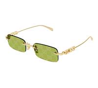 Gucci Man GG1808S 002 Sunglasses Metal Gold Green Squared