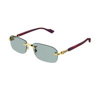 Gucci Man Gucci GG1221S 003 Sunglasses Metal Gold Green Squared Normal