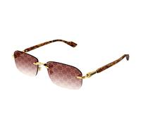 Gucci Man Gucci GG1221S 004 Sunglasses Metal Gold Red Squared Decoration Shaded