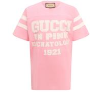 Gucci Mens 25 Eschatology Logo Oversized Fit Pink T-Shirt Cotton - Size 2XL