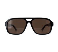 Gucci Aviator Mens Black Brown Polarised GG1342S - One Size
