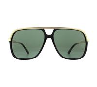 Gucci Men's Aviator Black & Gold Green Sunglasses Gucci Black One Size