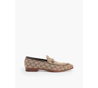 Gucci Mens Beige Ebony Cocoa Next Horsebit-embellished Canvas Loafers Eur 45 / 11 Uk Men