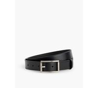 Gucci Mens Black Logo-engraved Rectangular-buckle Calf-leather Belt 26