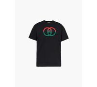 Gucci Mens Black Mc Brand-print Crew-neck Regular-fit Cotton-jersey T-shirt M