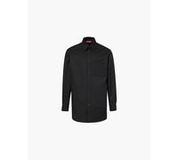 Gucci Mens Black Monogram-pattern Long-sleeves Relaxed-fit Cotton-blend Shirt 36