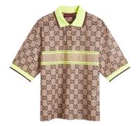Gucci Men's GG Monogram Logo Polo Beige