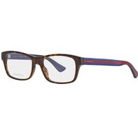 Gucci Mens GG0006O 007 55 Square/Rectangle Havana Blue Transparent Eyewear