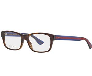 Gucci Mens GG0006O 007 55 Square/Rectangle Havana Blue Transparent Eyewear