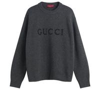 Gucci Men's Logo Wool Jumper Grey