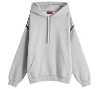 Gucci Men's Tape Brushed Cotton Hoodie Grey Melange