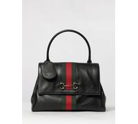 GUCCI Paparazzo Leather Top Handle Bag with Web and Horsebit