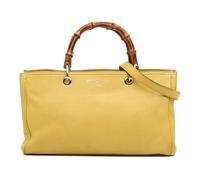 Gucci Preloved Bamboo Handle Leather Tote - Yellow Satchel Yellow One Size
