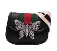 Gucci Preloved Butterfly Embellished Bag - Black Crossbody Bags Black One Size