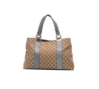 Gucci Preloved Gg Canvas Bamboo Libeccio Tote In Brown Brown One Size