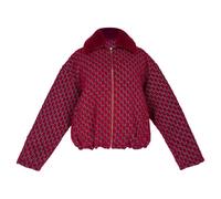 Gucci Preloved Gg Shadow Tweed Bomber Jacket In Red Wool Red
