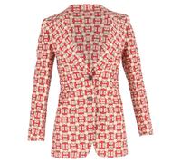 Gucci Preloved Horsebit-Print Single-Breasted Blazer In Multicolor Cotton Multi 40