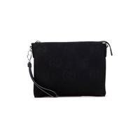 Gucci Preloved Jumbo Gg Canvas Clutch On Strap In Black Black