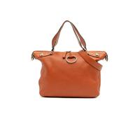 Gucci Preloved Large Pebbled Calfskin Icon Bit Satchel In Orange Orange One Size