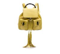Gucci Preloved Leather Backpack With Tassels - Yellow Yellow One Size