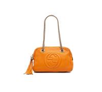 Gucci Preloved Leather Soho Chain Zip Shoulder Bag In Orange Orange One Size