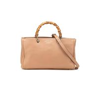 Gucci Preloved Medium Calfskin Bamboo Shopper Satchel In Brown Brown One Size