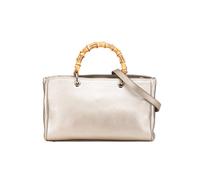 Gucci Preloved Medium Calfskin Bamboo Shopper Satchel In Gold Gold One Size