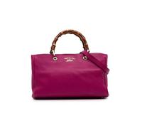 Gucci Preloved Medium Calfskin Bamboo Shopper Satchel In Pink Pink One Size