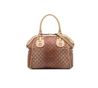 Gucci Preloved Medium Gg Lurex Scarlett Satchel In Brown Brown One Size