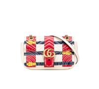 Gucci Preloved Medium Gg Marmont Matelasse Leather Trompe L Oeil Shoulder In White White One Size