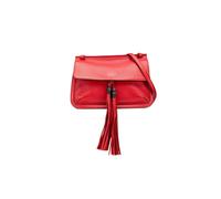 Gucci Preloved Medium Leather Bamboo Daily Crossbody In Red Red