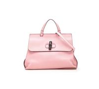 Gucci Preloved Medium Leather Bamboo Daily Satchel In Pink Pink One Size