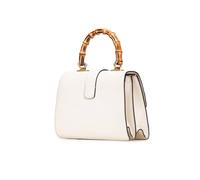 Gucci Preloved Medium Leather Bamboo Dionysus Web Satchel In White White One Size