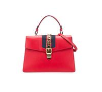 Gucci Preloved Medium Leather Sylvie Top Handle Bag - Red Satchel Red One Size
