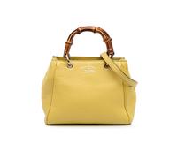 Gucci Preloved Mini Calfskin Bamboo Shopper Satchel In Yellow Yellow One Size
