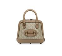 Gucci Preloved Mini Gg Supreme Horsebit 1955 Satchel In Brown Brown