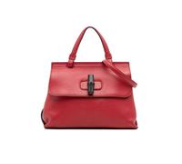 Gucci Preloved Small Leather Bamboo Daily Satchel In Red Red One Size