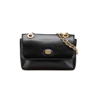 Gucci Preloved Small Leather Marina Chain Shoulder Bag In Black Black One Size