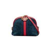 Gucci Preloved Small Suede Ophidia Dome Crossbody In Blue Blue One Size