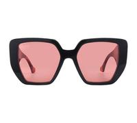 Gucci Solid Rust Oversized Ladies Sunglasses GG0956S 009 54, Shiny Black, 54