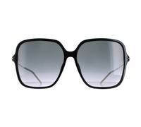 Gucci Square Shiny Black And Gold Grey Gradient Gg1267S Black One Size